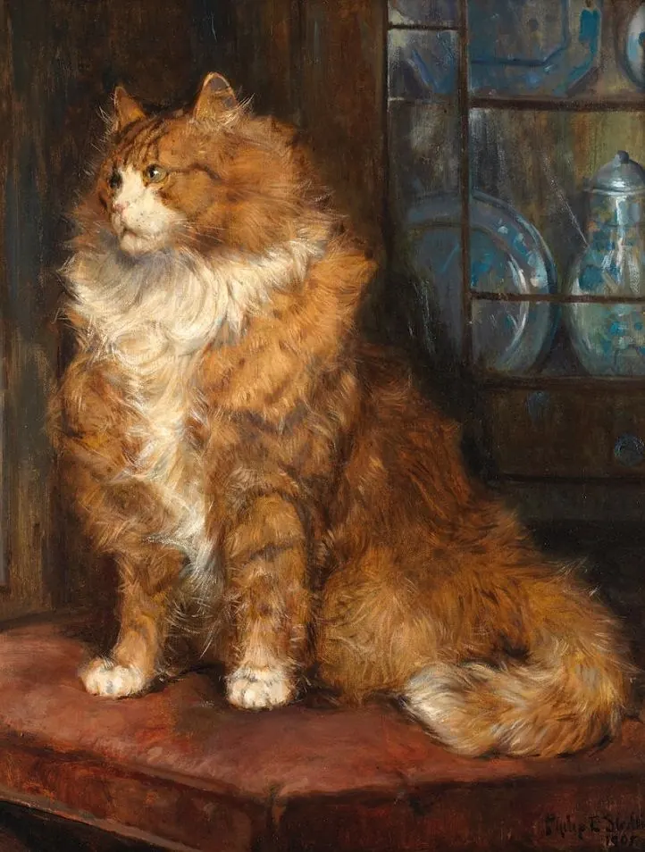 Ginger Cat by Clementine Nielssen, used as a cat art puzzle in Purrfecto